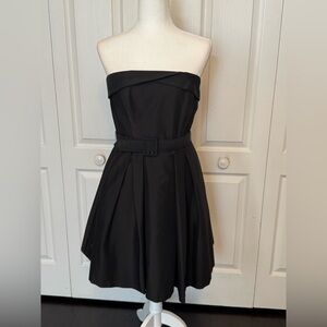 Black strapless evening dress
